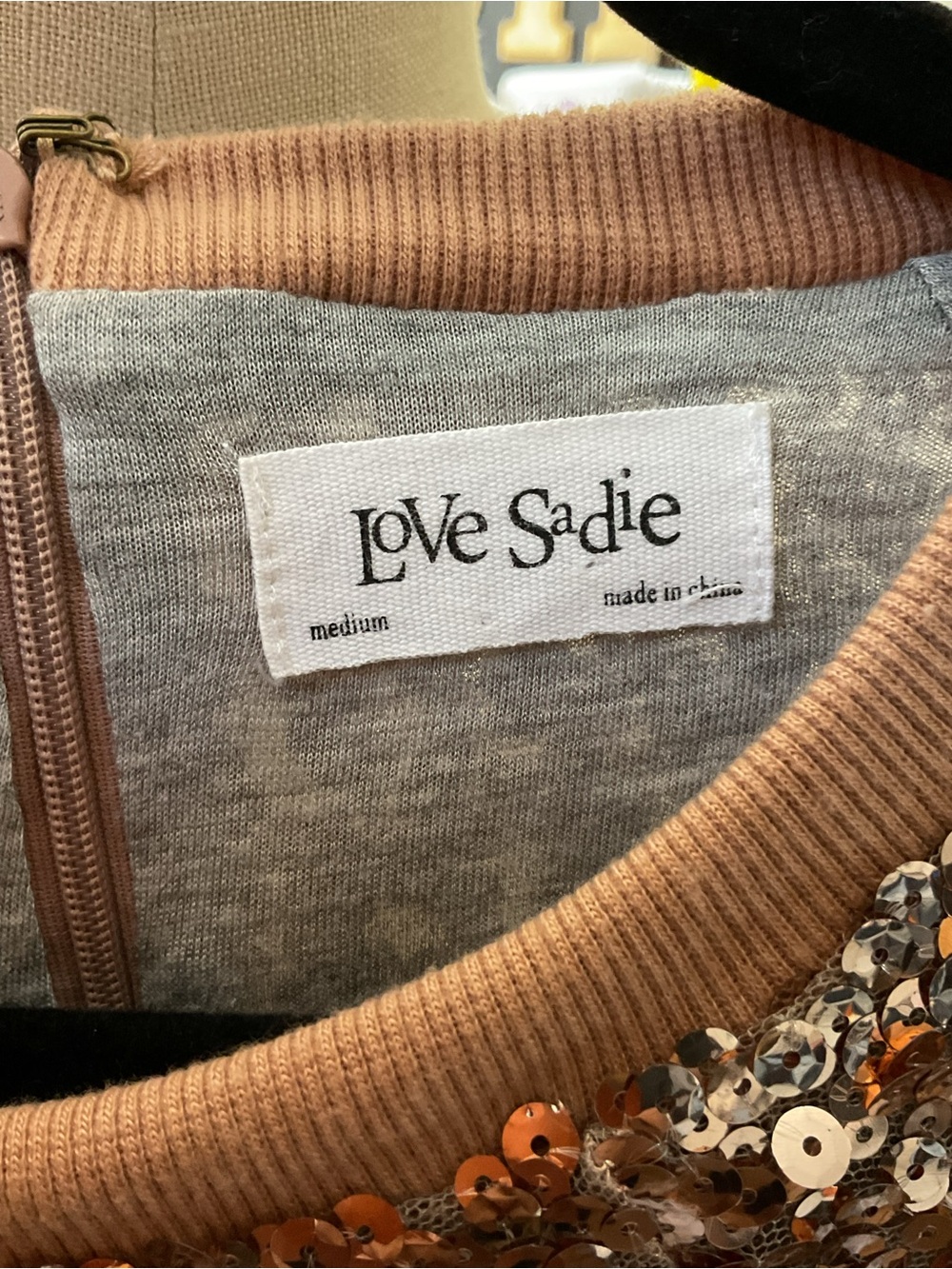 ๐๐๐ Women's Rose Gold Sequin Pullover Sweatshirt - Picture 3 of 5